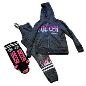 Justice Soccer Hoodie and Jogger matching set